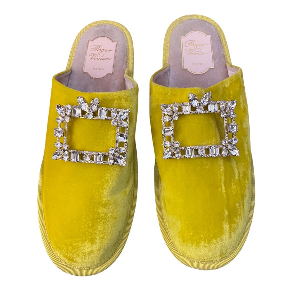Roger Vivier Velvet Flat Mules